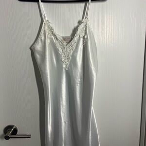 Luxurious Satin Chemise with Lace Trim